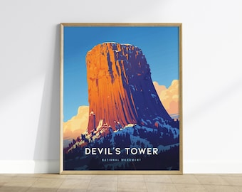Devil's Tower National Monument Art Print: Wyoming Landmark Poster