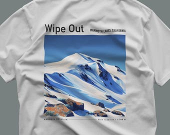 Wipe Out Ski T-Shirt | Mammoth Lakes California Mountain Art Graphic Tee