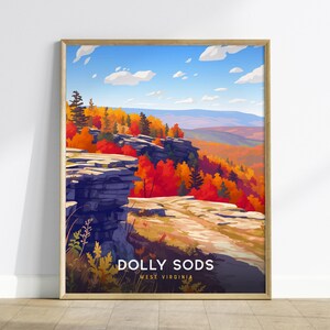 Póster de Dolly Sods: Impresión de paisaje otoñal de Virginia Occidental, disponible con o sin marco