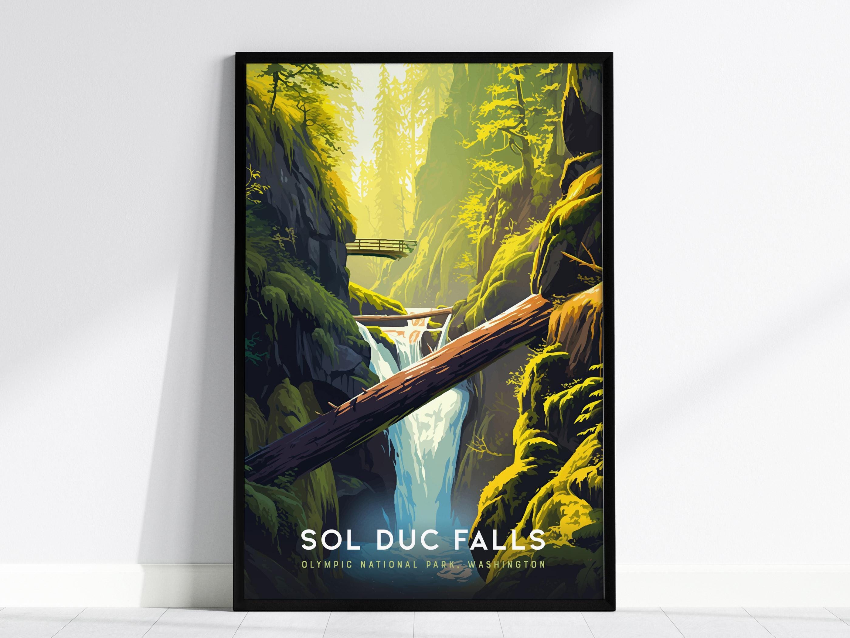 Sol Duc Falls, Olympic National Park, Washington Wall Art – Retro