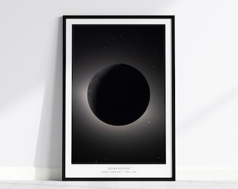 Solar Eclipse NASA Poster, Artemis II Moon Flyby, Dark Side Moon Print, Solar Corona Art, Eclipse Photography, NASA Gift, Framed Print