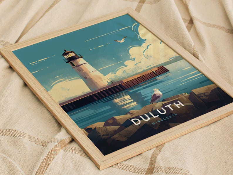 Duluth Lighthouse Poster: Minnesota Lake Superior Wall Art, Framed or Unframed image 6