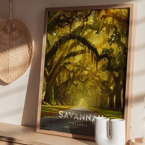 Savannah Georgia Print: Southern Oak Trees & Spanish Moss Art image 7