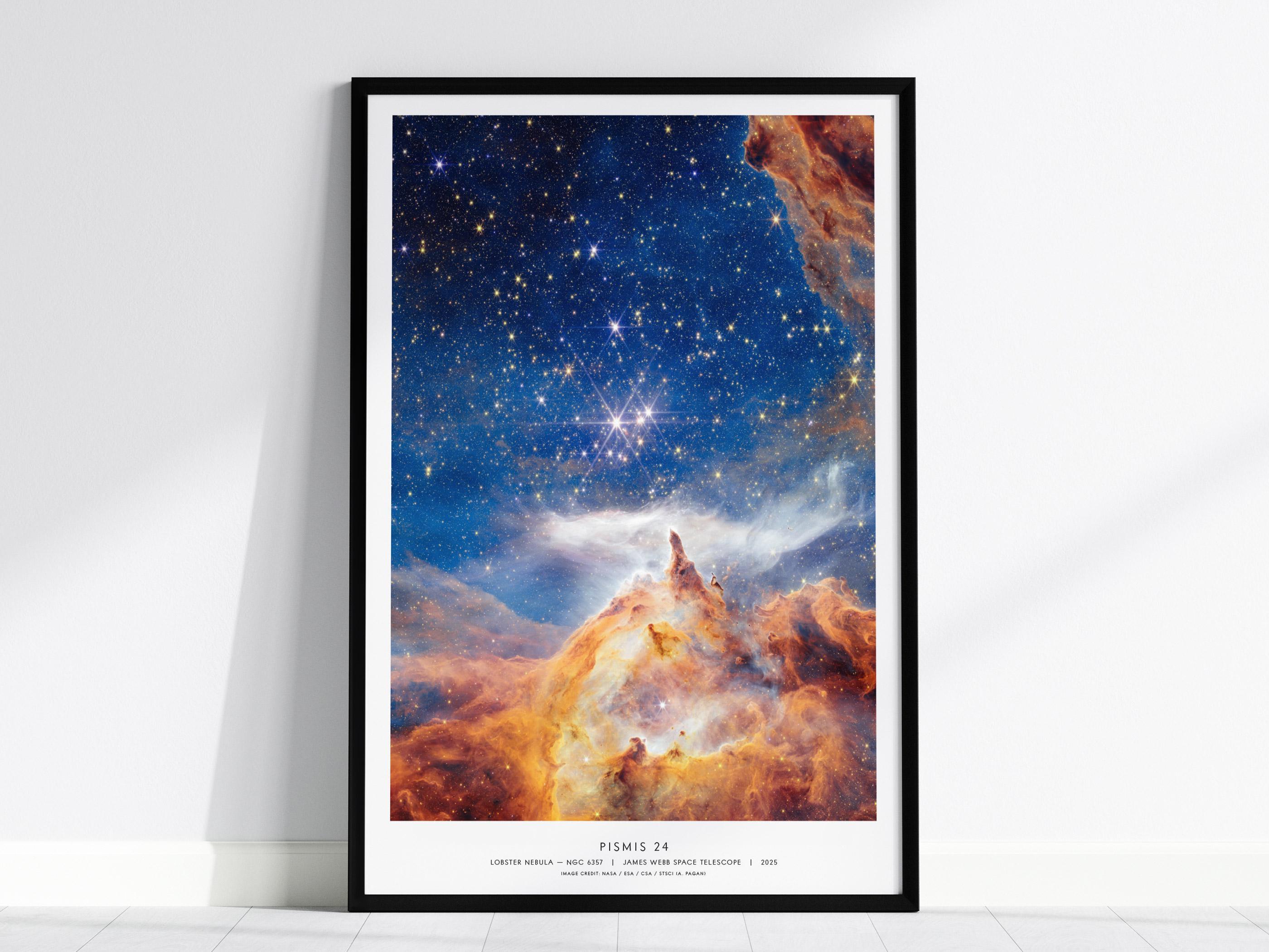 Lobster Nebula Art Print: James Webb Pismis 24 Star Cluster Poster