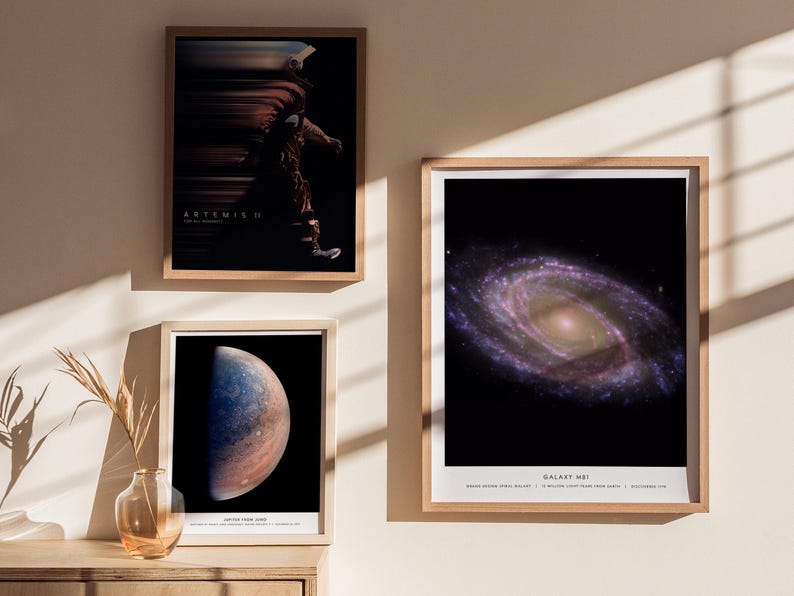 M81 Galaxy Poster: NASA Space Photo, Grand Design Spiral Galaxy, Framed or Unframed Print image 5
