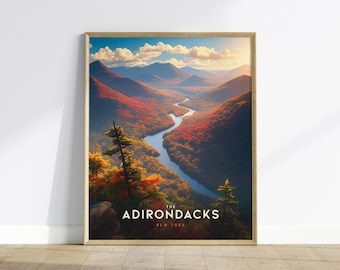 Poster Adirondack Mountains: schilderachtige muurkunst New York, verkrijgbaar met of zonder lijst