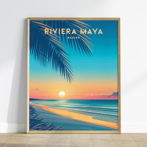 Riviera Maya Mexico Poster Print, Riviera Maya Framed Travel Poster, Riviera Maya Wall Art, Mexico Wall Art, Custom Travel Gift - Home Decor