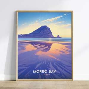 Morro Bay, Kalifornien Poster - Serene Küstenlandschaft, perfekt für Strand-Enthusiasten, erhältlich gerahmt oder ungerahmt, West Coast Home Decor