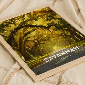 Savannah Georgia Print: Southern Oak Trees & Spanish Moss Art image 6