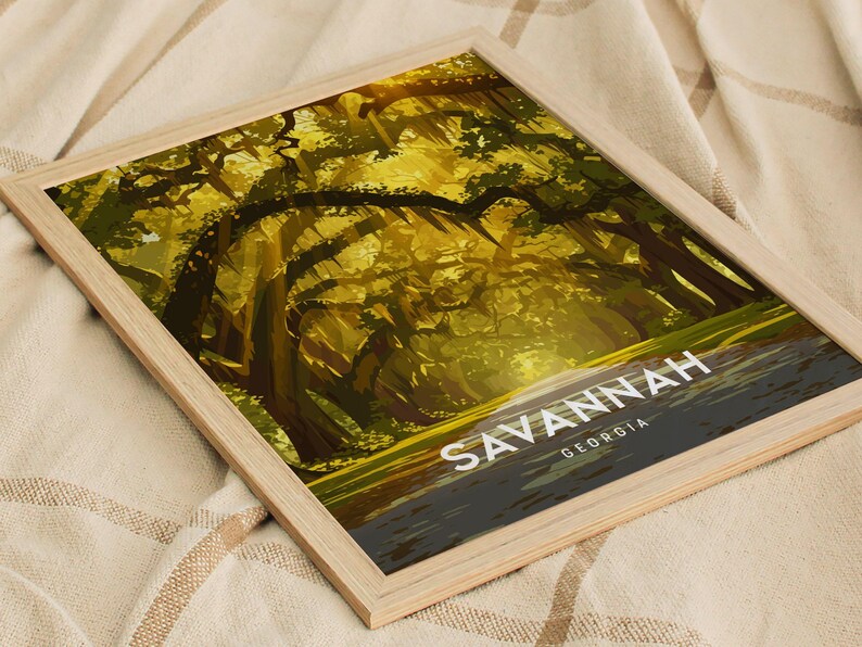 Savannah Georgia Print: Southern Oak Trees & Spanish Moss Art image 6