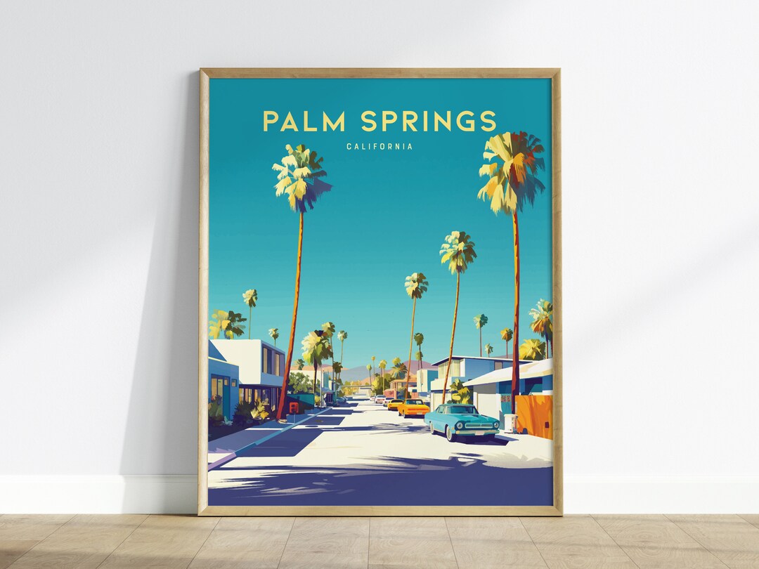 Palm Springs Framed Wall Art, Palm Springs Travel Poster, California Wall Art, Palm Springs