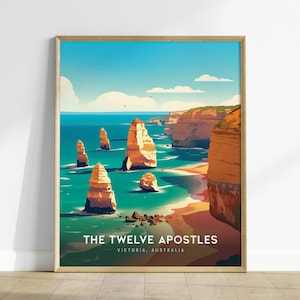 オーストラリアの十二使徒ポスター：ポート・キャンベル国立公園の海岸の眺め