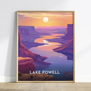 Lake Powell Sunset Poster: Utah Arizona Canyon Landscape Wall Art Print, Framed or Unframed image 2