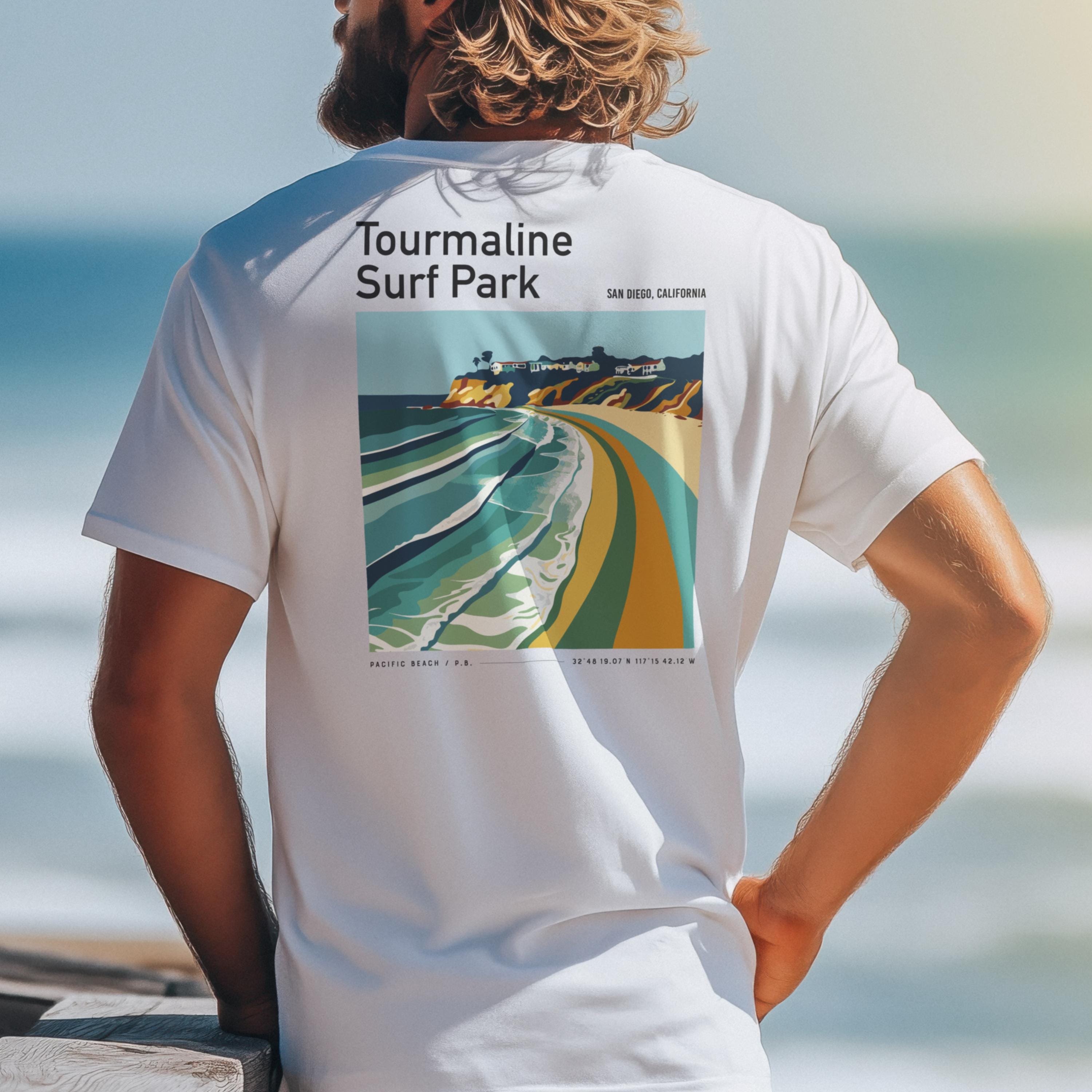 トルマリン・サーフパークTシャツ：サンディエゴ・レトロ・サーフ