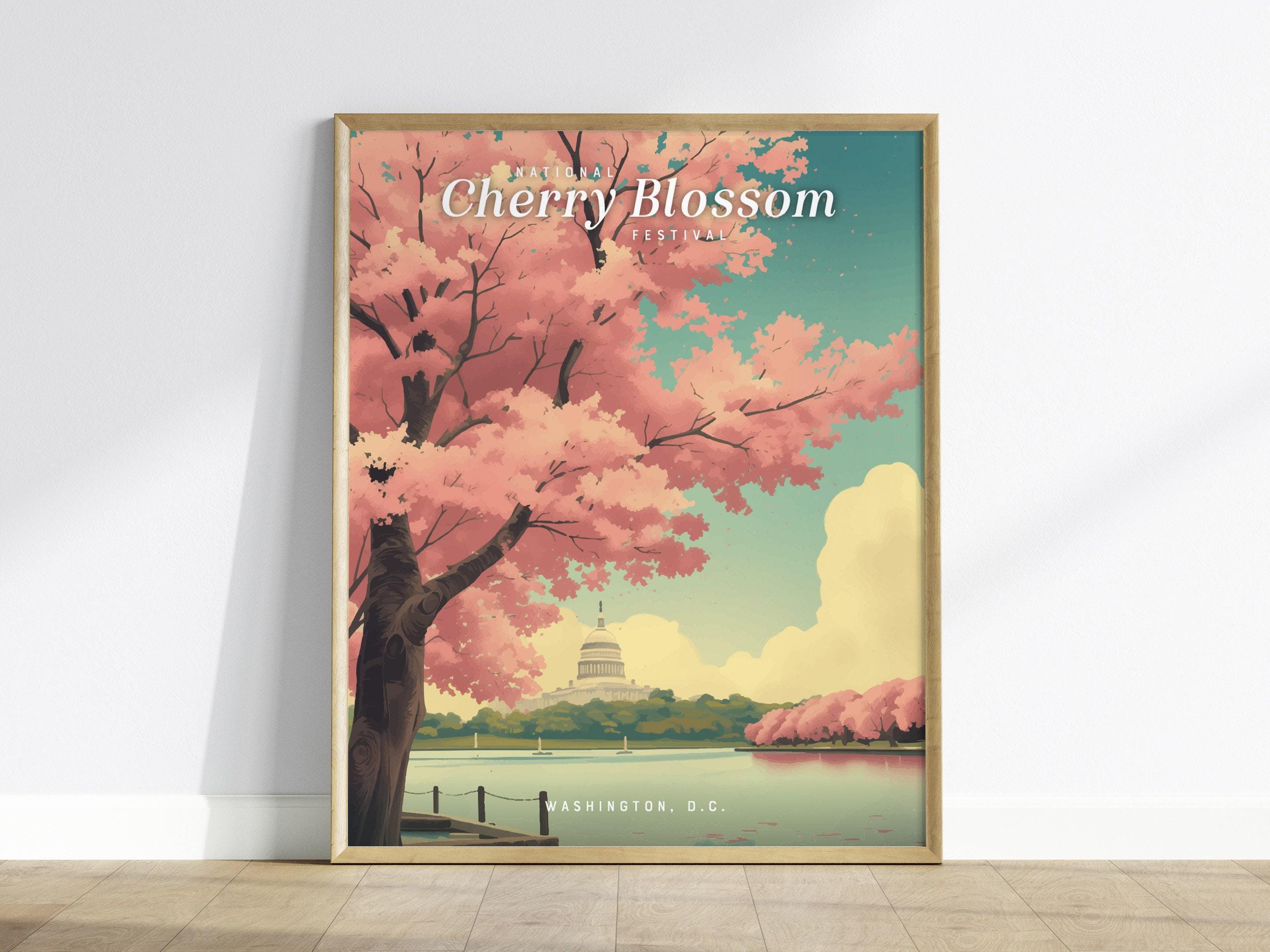 Cherry Blossom Festival Poster: Washington DC Travel Print - Etsy
