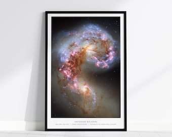 Antennae Galaxies NASA Poster: Hubble Photo Print, Available Framed or Unframed