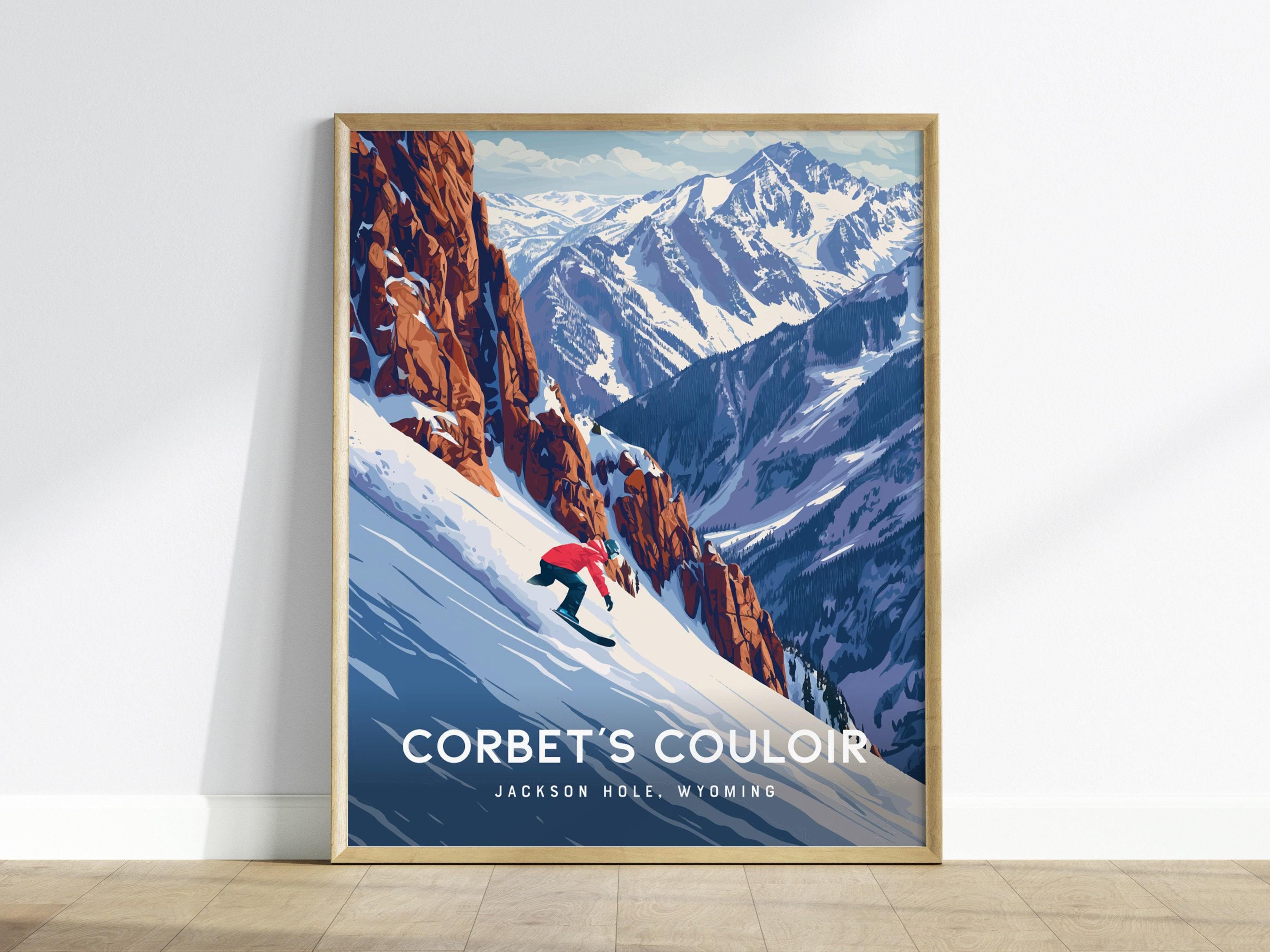 その他 Mountain Research condition cold poster Corbet's Couloir Print: Jackson Hole Ski Poster, Wyoming Mountain