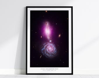 Cosmic Exclamation Point NASA Poster | Arp 302 Chandra Hubble Space Photography Wall Art Print