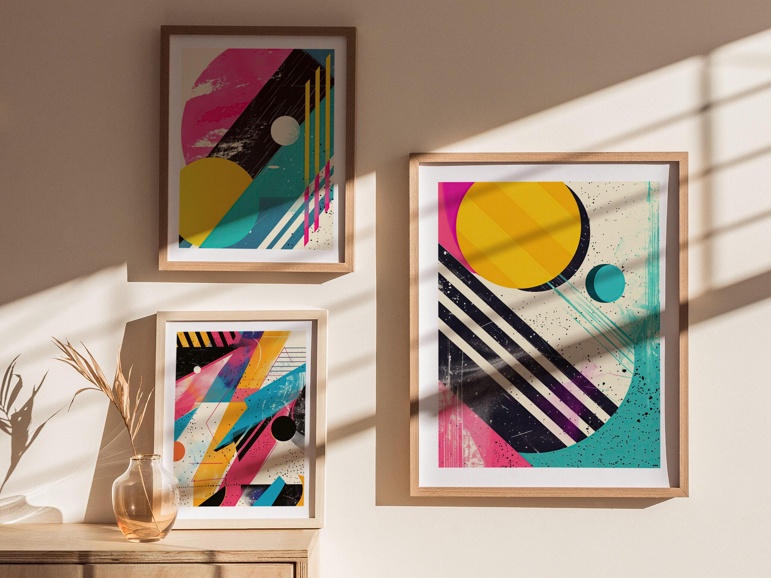 80s Retro Poster | Abstract Geometric Art Vintage 1980s Wall Decor