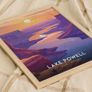 Lake Powell Sunset Poster: Utah Arizona Canyon Landscape Wall Art Print, Framed or Unframed image 7