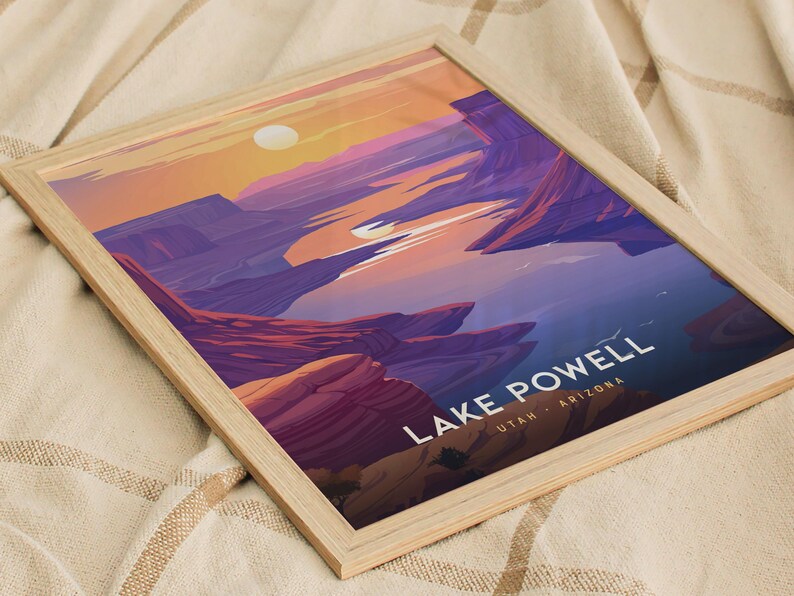 Lake Powell Sunset Poster: Utah Arizona Canyon Landscape Wall Art Print, Framed or Unframed image 7