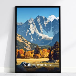 Mount Whitney, California Poster - Majestic Mountain Landscape, Available Framed/Unframed, Ideal for Hikers and Nature Lovers, Airbnb Decor