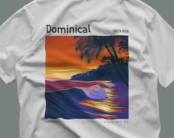 Dominical Surf T-Shirt | Costa Rica Wave Art Graphic Tee