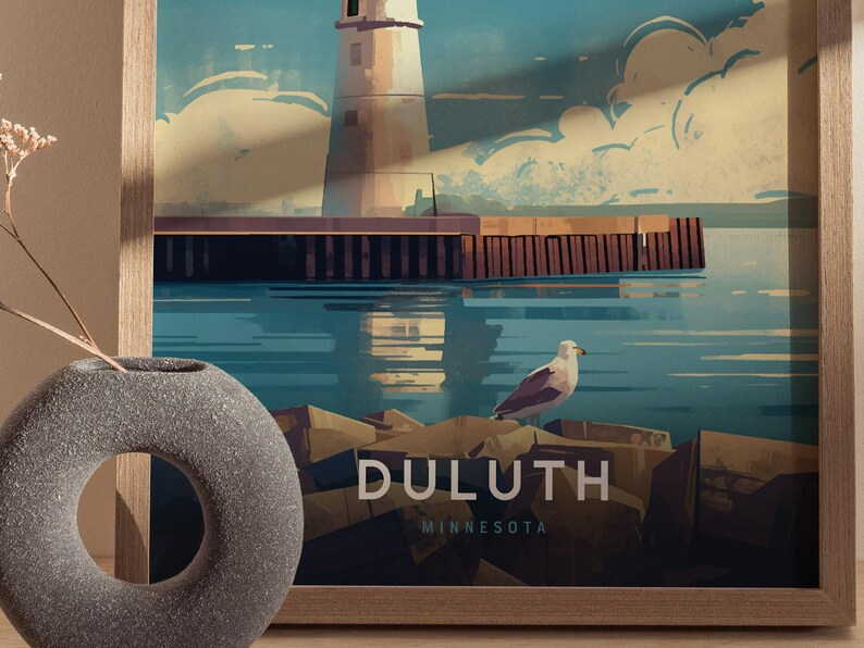Duluth Lighthouse Poster: Minnesota Lake Superior Wall Art, Framed or Unframed image 7