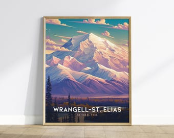 Wrangell-St. Elias National Park Poster: Alaska Berglandschaft