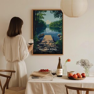 Poster Walden Pond Massachusetts: op Thoreau geïnspireerde muurkunst uit New England afbeelding 7