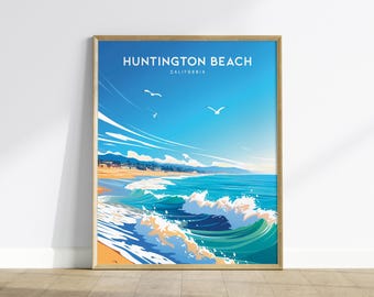 Huntington Beach Kalifornien Poster: Surf City USA Kustkonst