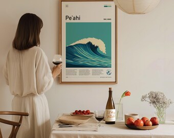 ジョーズ マウイ サーフ ポスター: ピーヒ ビッグウェーブ アート