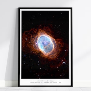 Southern Ring Nebula Poster: James Webb Telescope Space Art Print