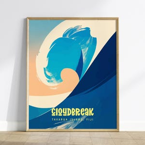 Cloudbreak Wave Poster: Tavarua Island, Fiji Surf Art