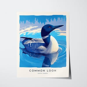 Common Loon Art Print: Minnesota State Bird Poster, Framed or Unframed image 3