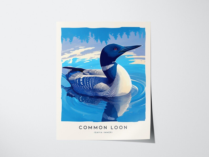 Common Loon Art Print: Minnesota State Bird Poster, Framed or Unframed image 3