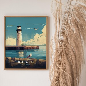 Duluth Lighthouse Poster: Minnesota Lake Superior Wall Art, Framed or Unframed image 5