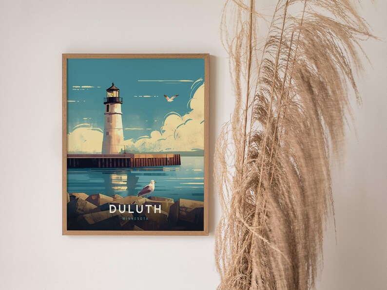 Duluth Lighthouse Poster: Minnesota Lake Superior Wall Art, Framed or Unframed image 5