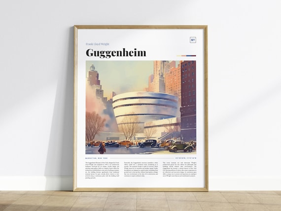 グッゲンハイム美術館の版画：フランク・ロイド・ライト建築