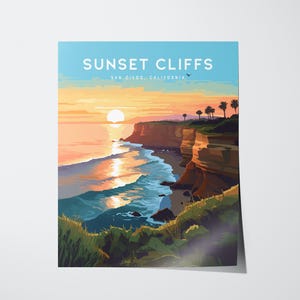 Sunset Cliffs Digital Download – Printable San Diego Surf Wall Art for Beach Homes, Ocean Lovers, and Coastal-Inspired Room Decor