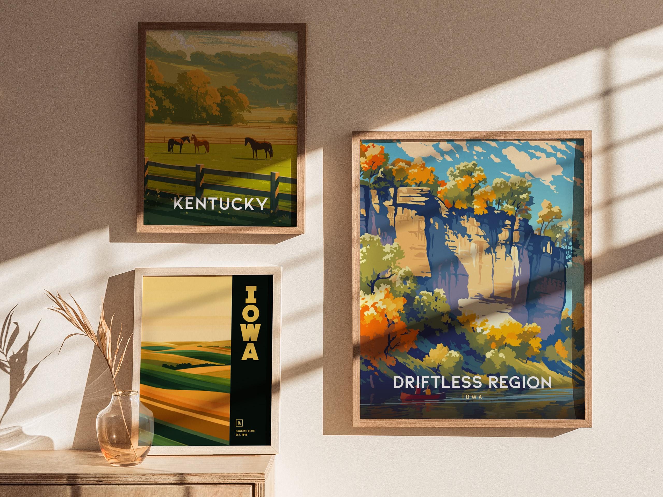 Driftless Region Iowa Poster: Fall Bluffton Landscape Print
