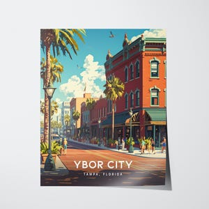 Ybor City Tampa Print: Vintage-Style Florida Travel Poster (Digital Download)