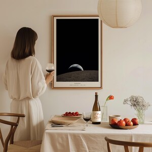 Earthset NASA Poster, Artemis II Lunar Flyby, Moon Earth Photo, Ohm Crater Print, Space Art, NASA Gift, Lunar Photography, Framed Print image 13