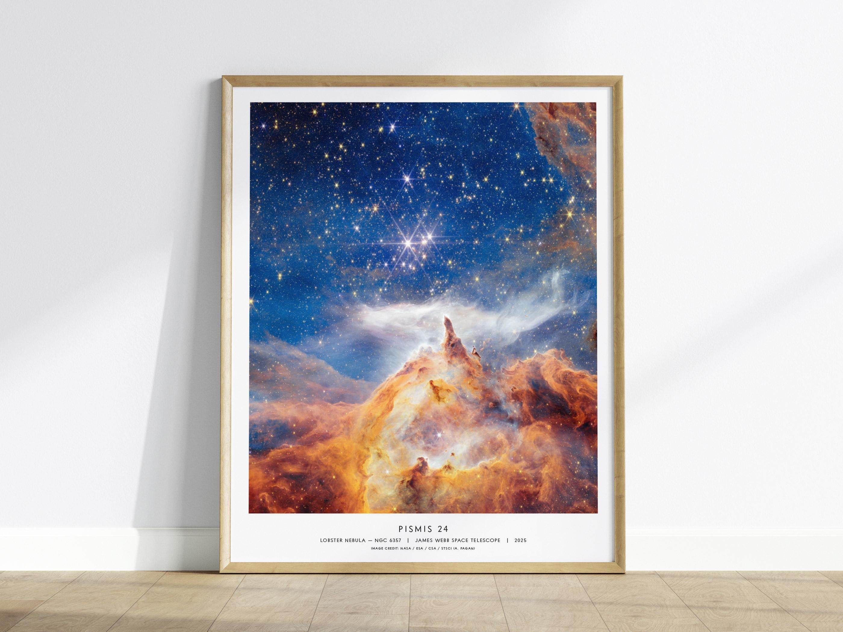 ロブスター星雲アートプリント：ジェームズ・ウェッブ・ピスミス24星団