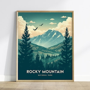 Poster Rocky Mountain National Park: Colorado landschapskunstdruk