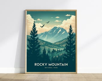 Rocky Mountain National Park Poster: Colorado Landscape Art Print