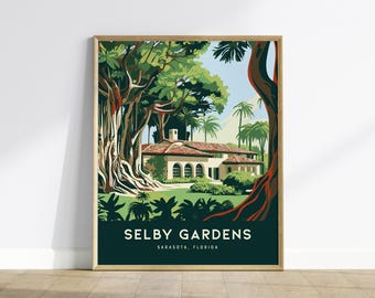 Póster enmarcado de Selby Gardens, Sarasota, Florida: Impresión de viaje botánico