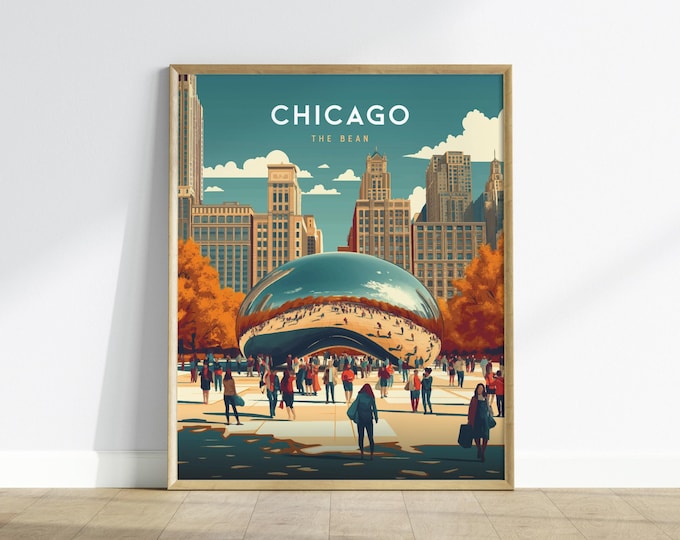 Chicago 'The Bean' Poster: Urban Landscape Art Print