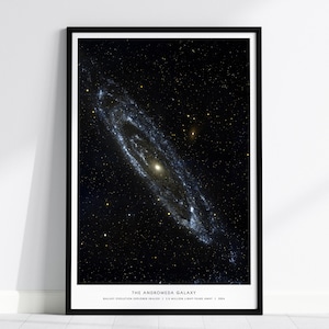 Andromeda Galaxy Poster - Weltraum Wand Kunstdruck vom GALEX-Teleskop, Vivid Milchstraße Nachbar Bild, gerahmt oder ungerahmt, Geschenkidee