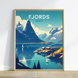Fjords Norway Travel Print, Fjords Poster Print, Fjords Norway Wall Art, Fjords Trendy Travel Wall Decor, Norwegian Fjords